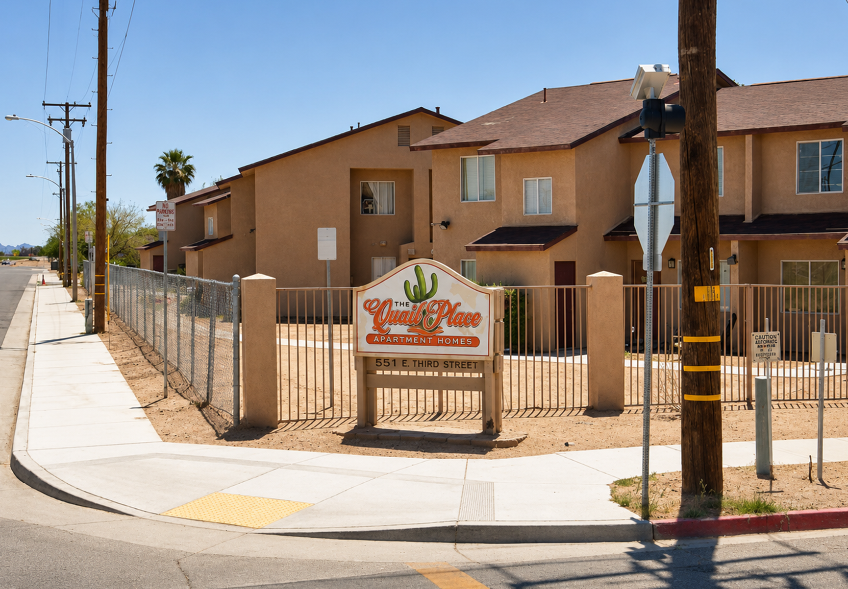 This image displays entrance marker photo of Quail Place Apartments